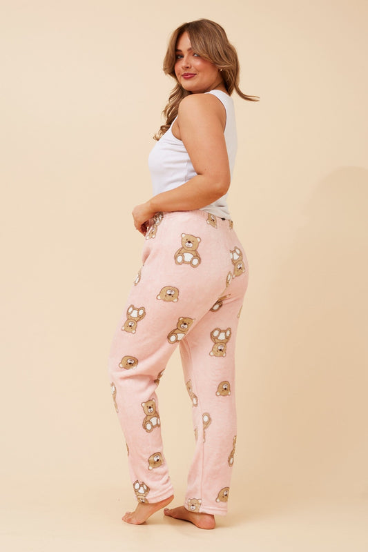 LEE TEDDY BEAR PLUSH PYJAMA PANT (Pink)