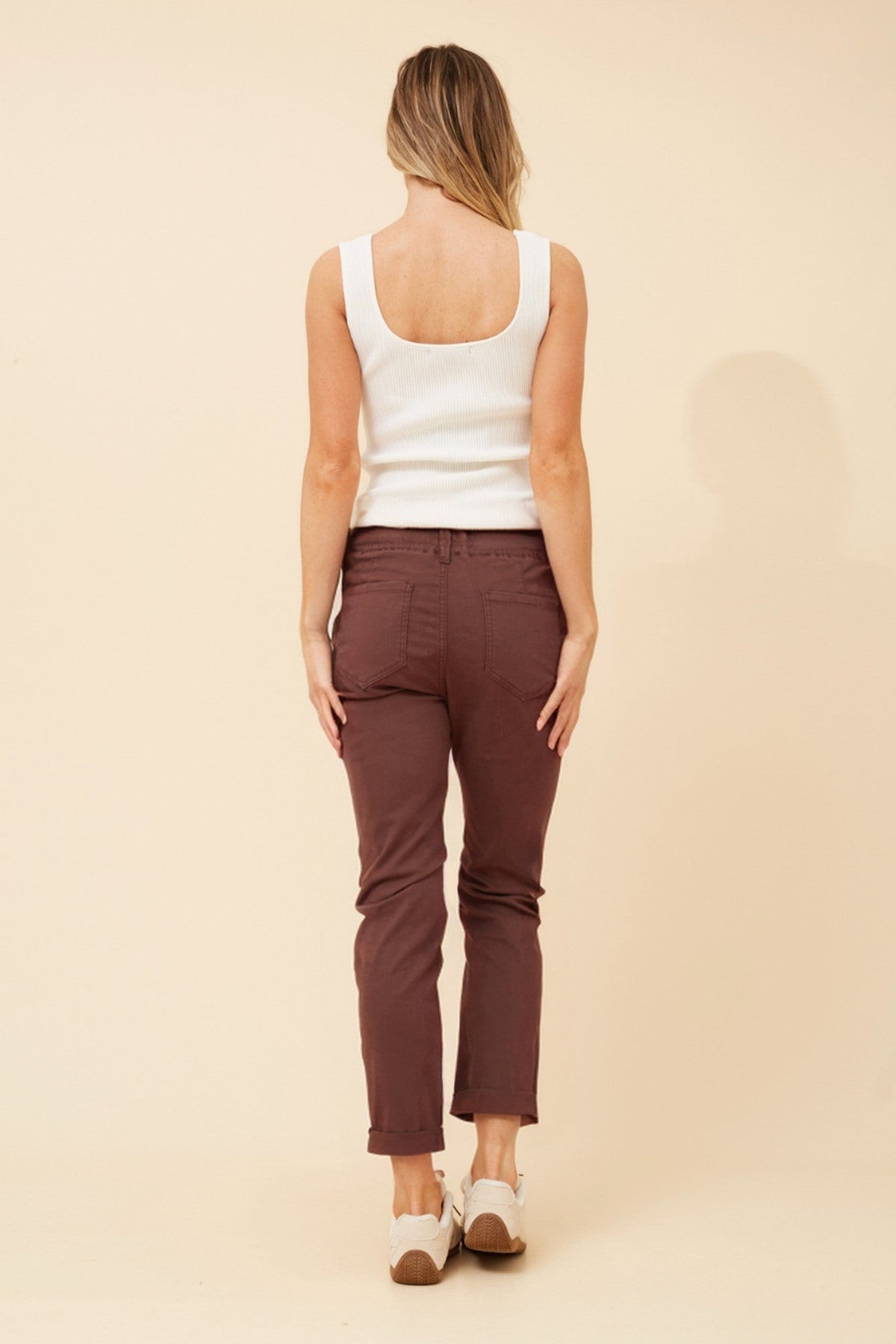 Caroline Morgan Australia RAYNA SOLID JOGGER PANTS (Chocolate)
