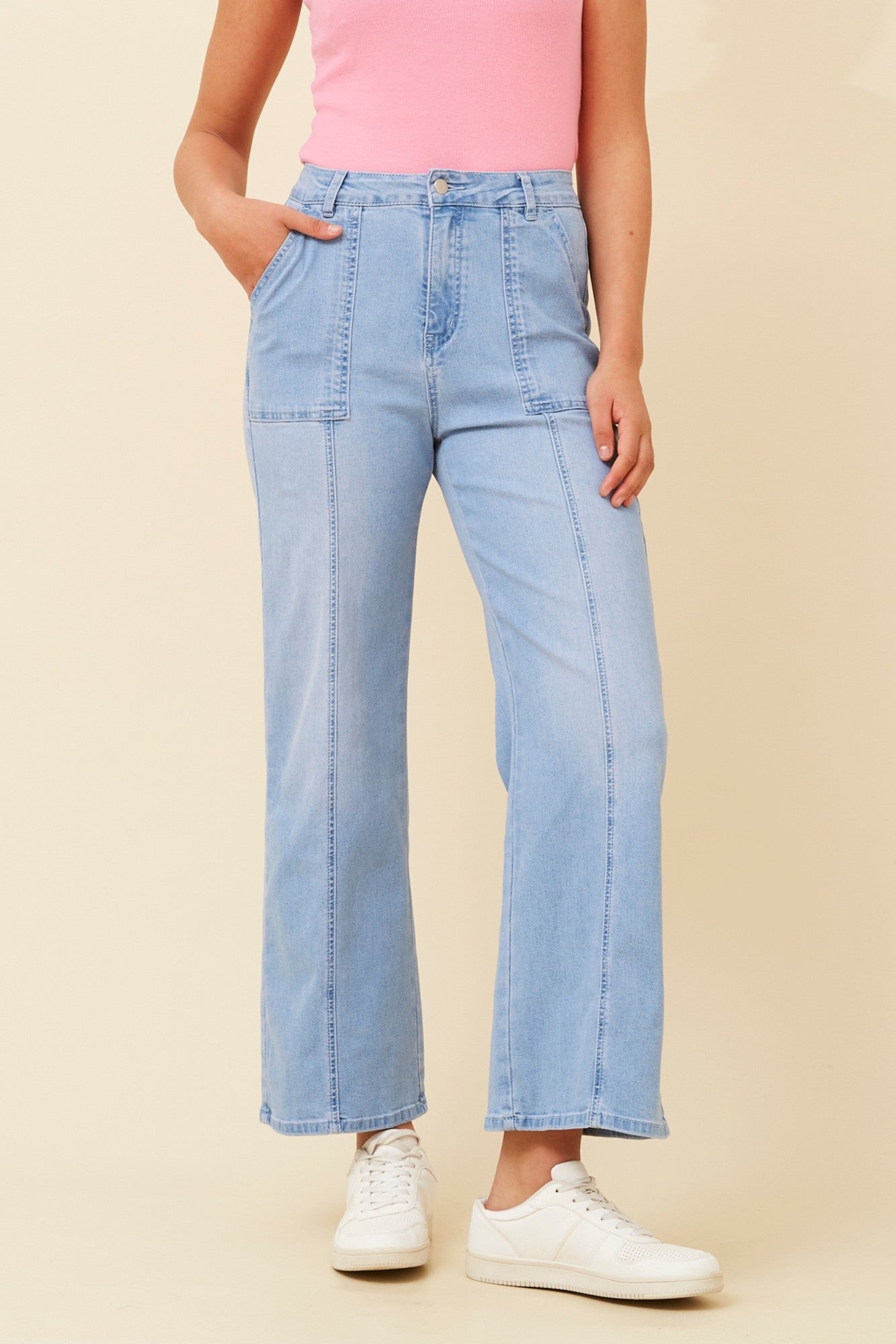 RACH WIDE LEG DENIM PANTS (Light Denim)