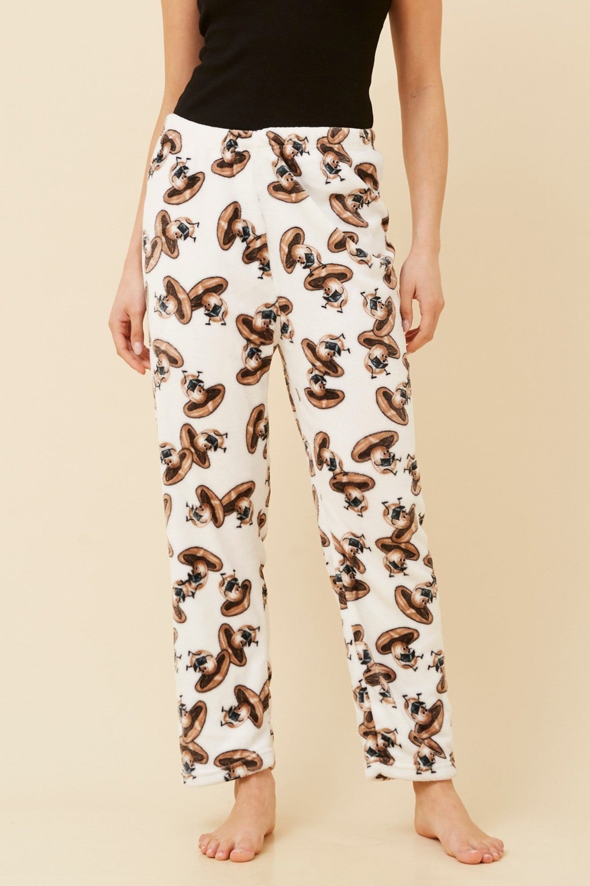 LEE MUSHROOM PRINT PLUSH PYJAMA PANTS (Multi White)