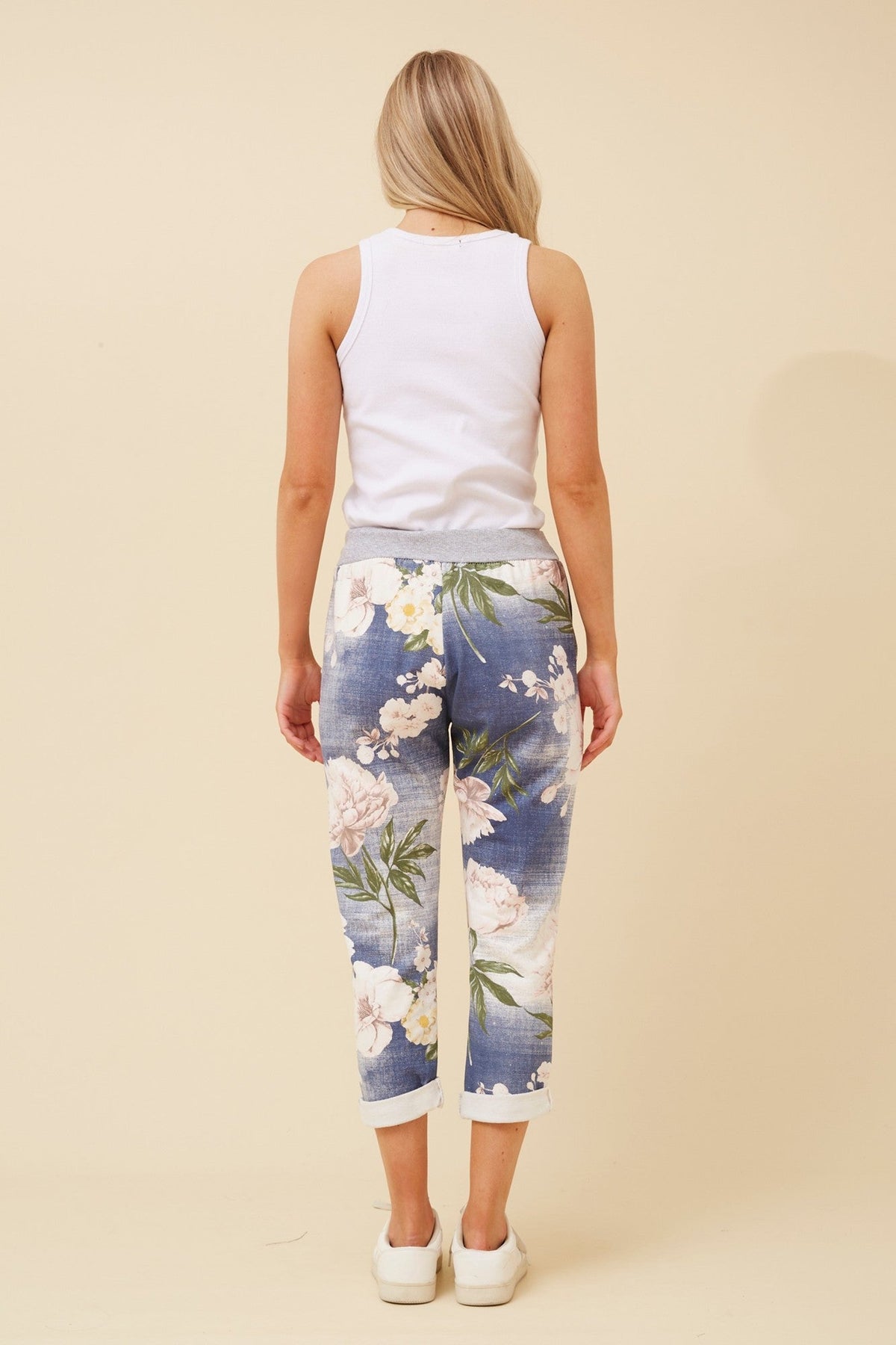 GINNA FLORAL JOGGER PANTS (Denim)
