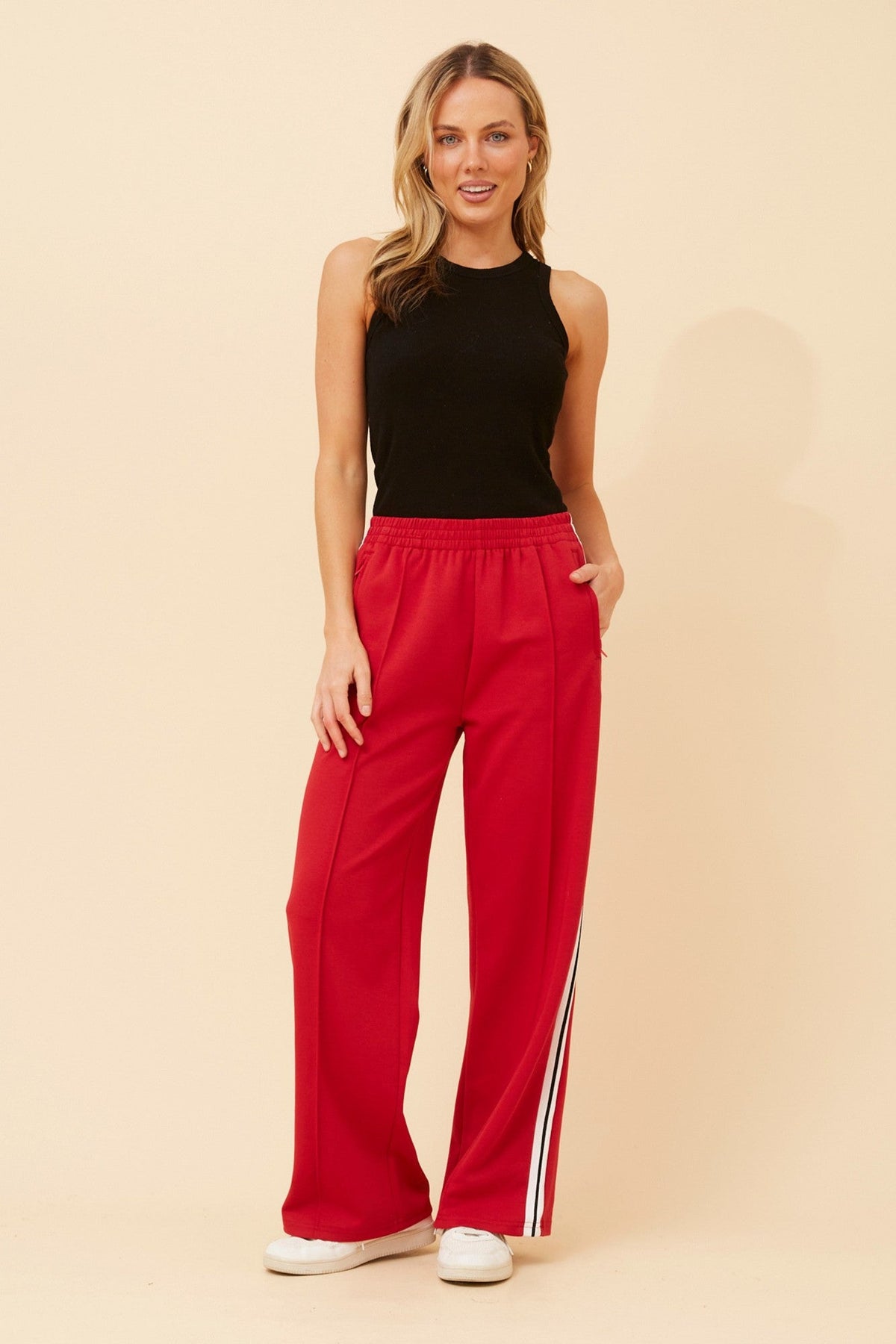 ORTENSA SIDE STRIPE PANTS (Bitter Chocolate)