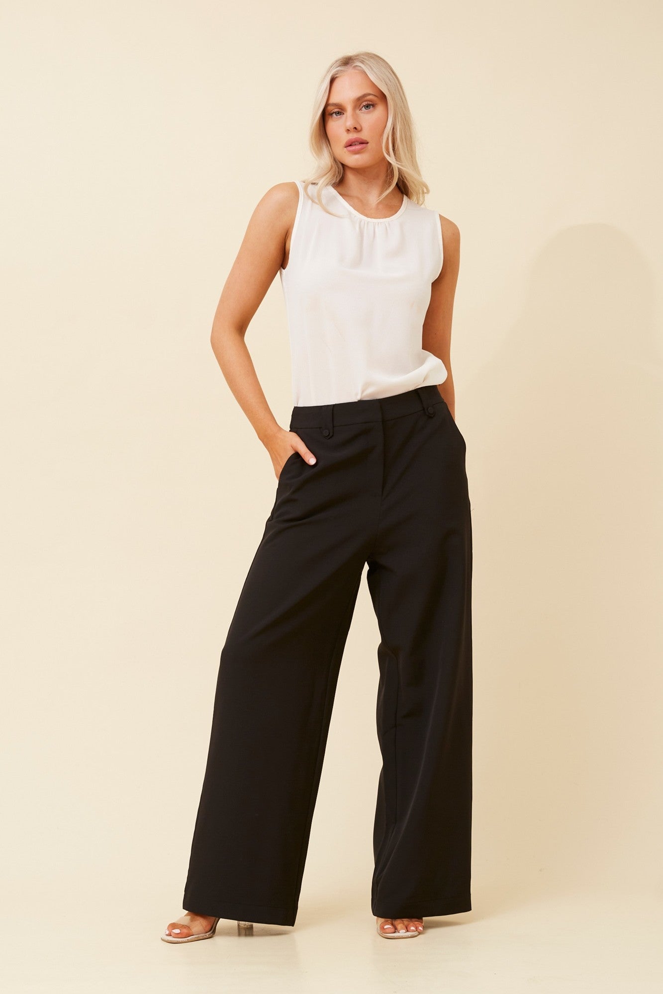 SAHARA WIDE LEG PANTS (Khaki)