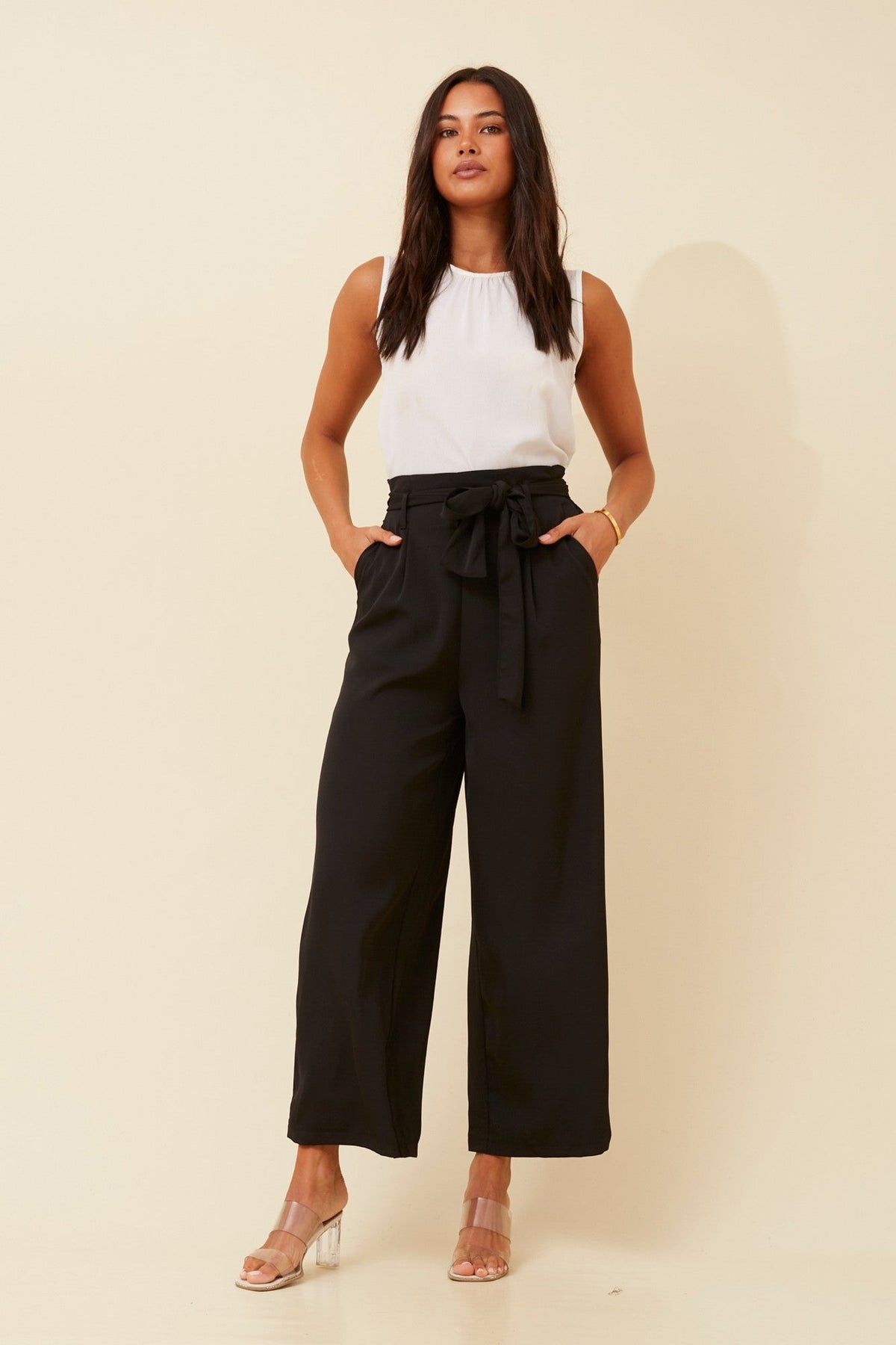 WINIFRED PAPER BAG PANTS (Black)