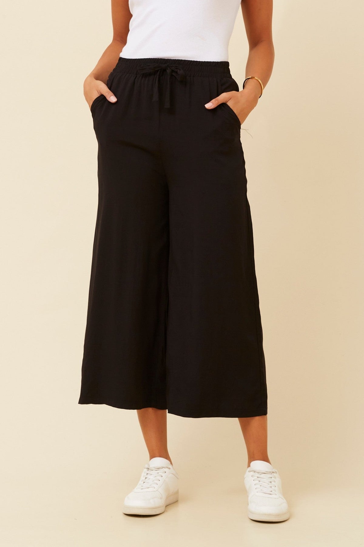 SUZE SOLID CULOTTE PANTS (Black)
