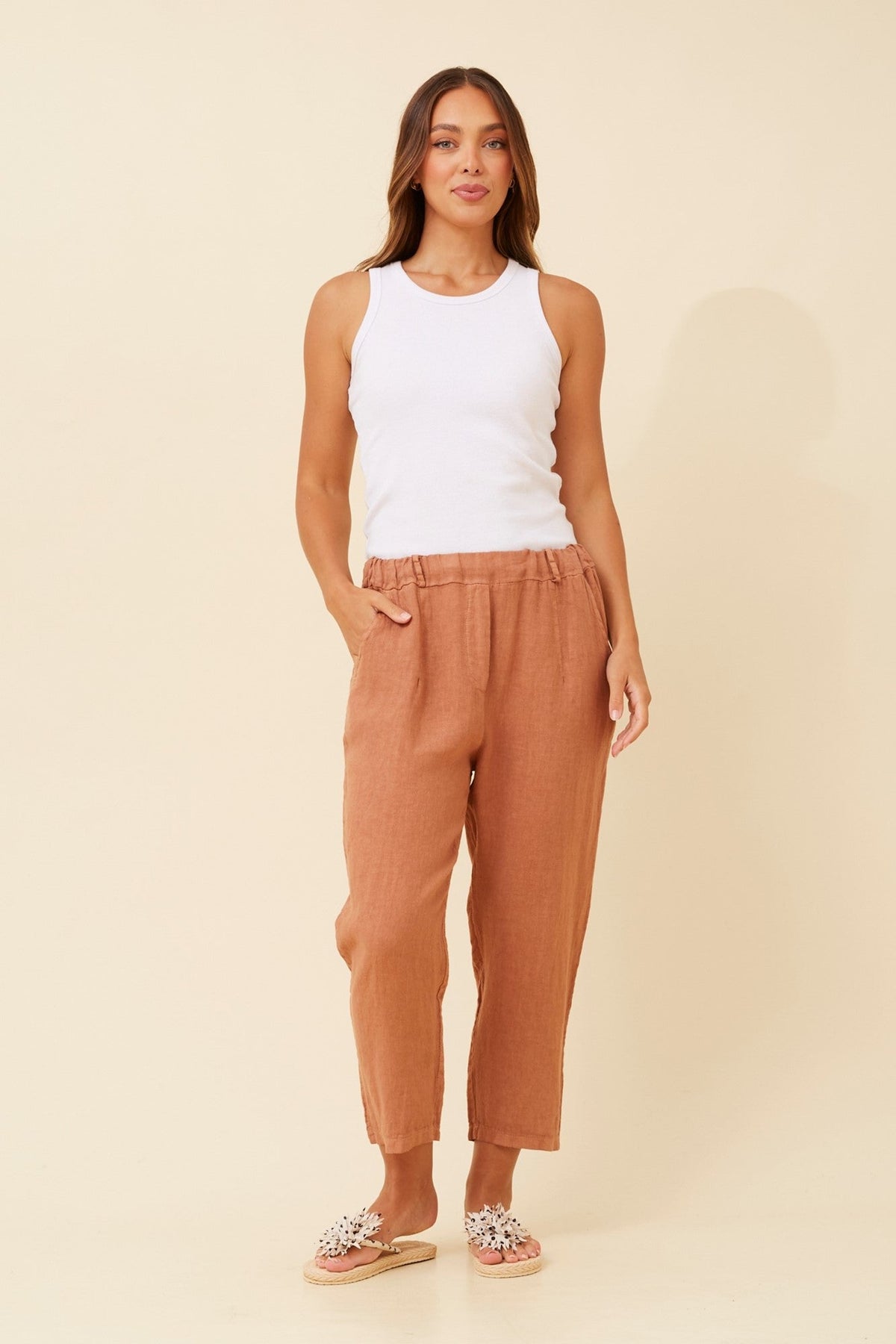GENETTA SOLID PANTS (Linen)