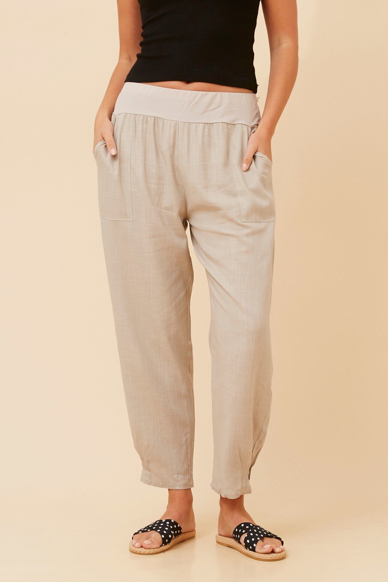 NEROLA LINEN PANTS (Black)