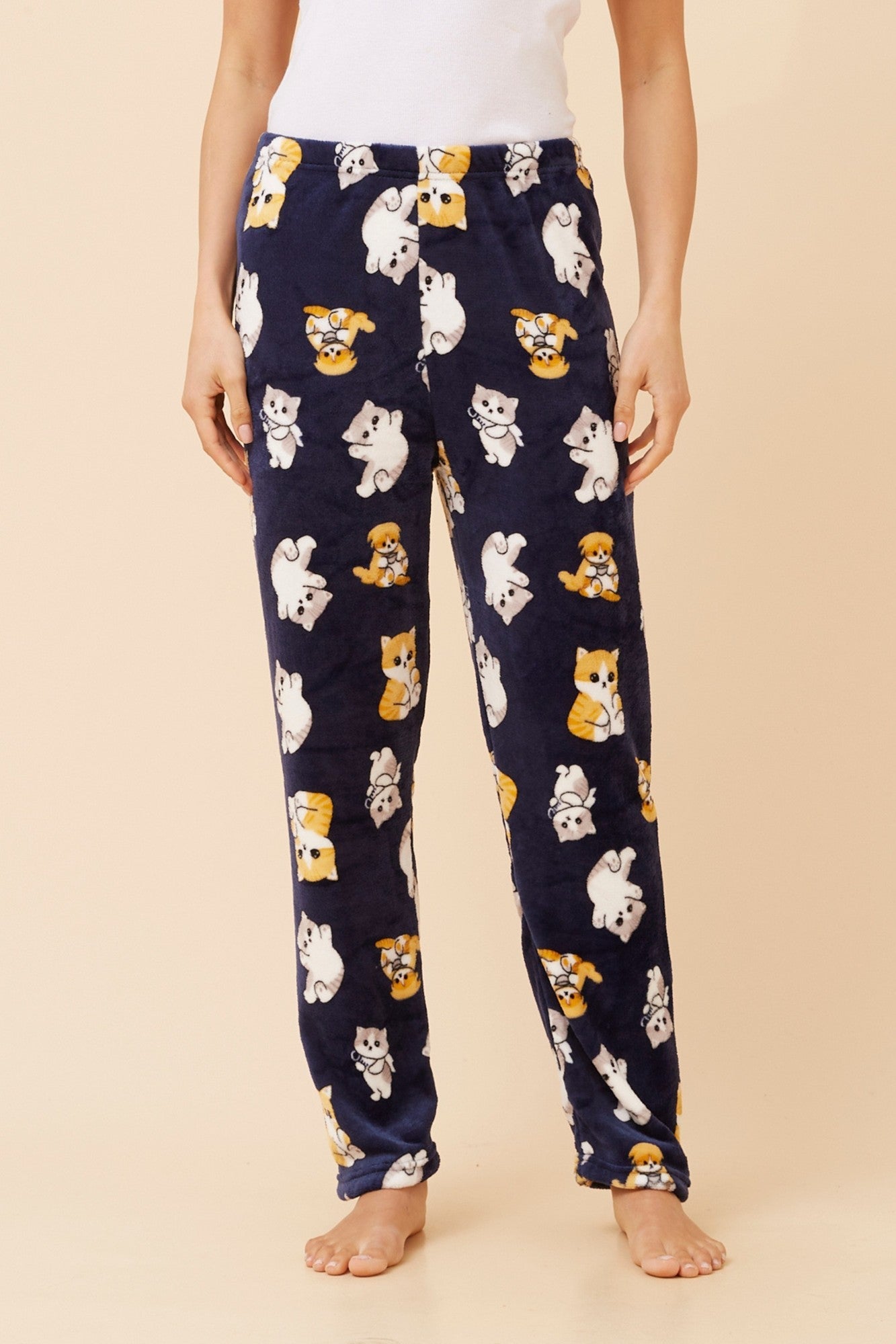 LEE CAT PRINT PYJAMA PANTS (Light Blue)