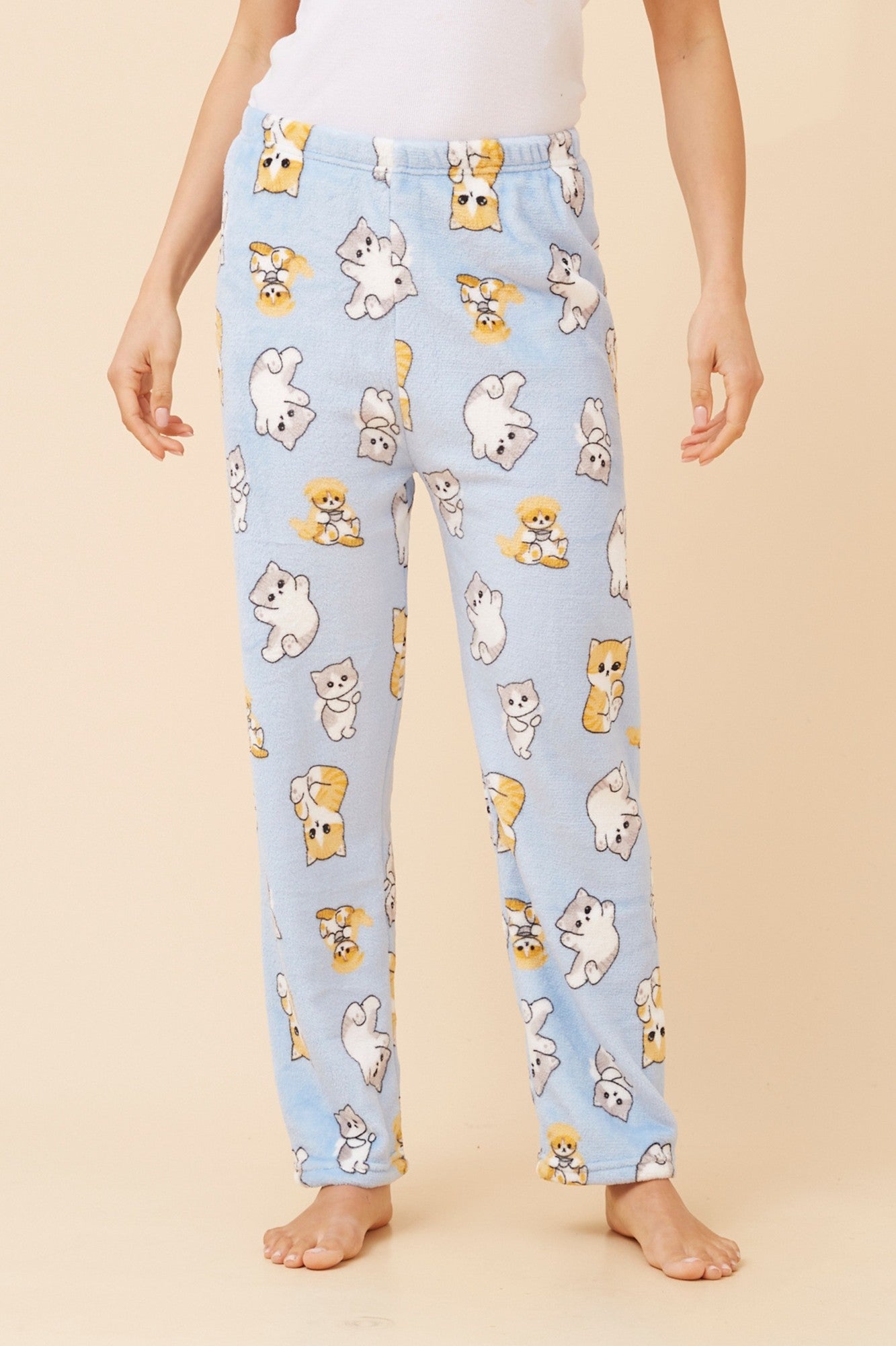 LEE CAT PRINT PYJAMA PANTS (Light Blue)