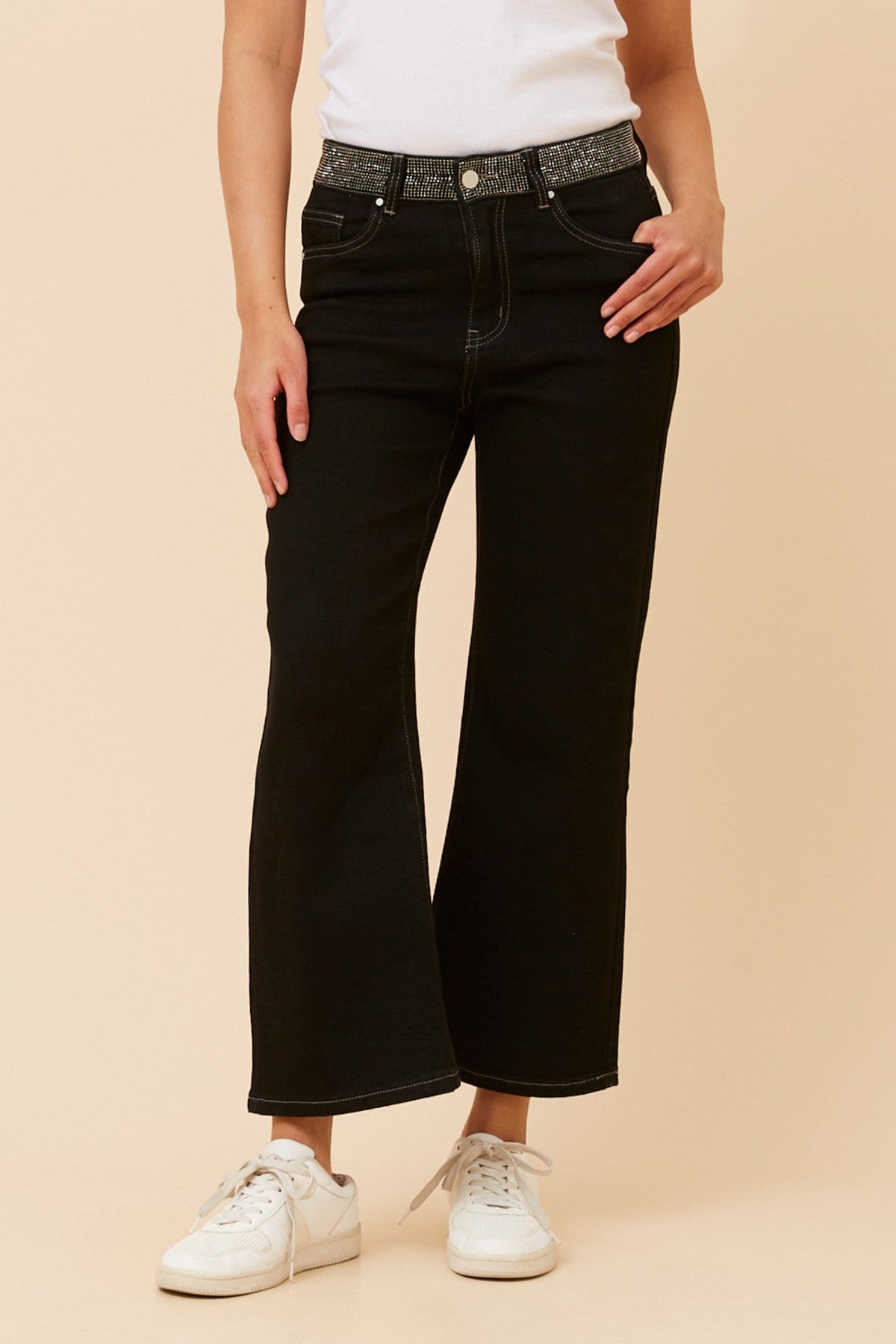 FABIANA DIAMANTE DENIM PANTS (Black)