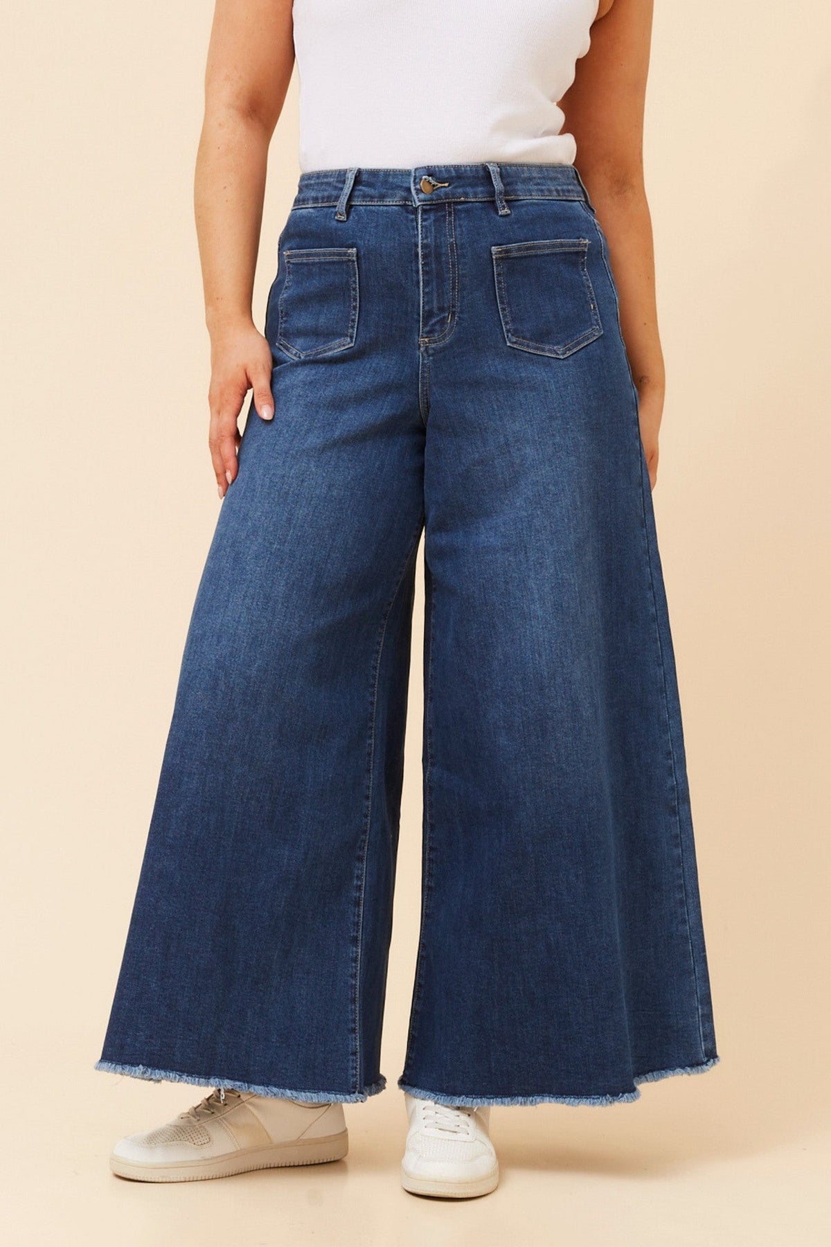 YOSEF DENIM WIDE LEG PANTS (Mid Denim)