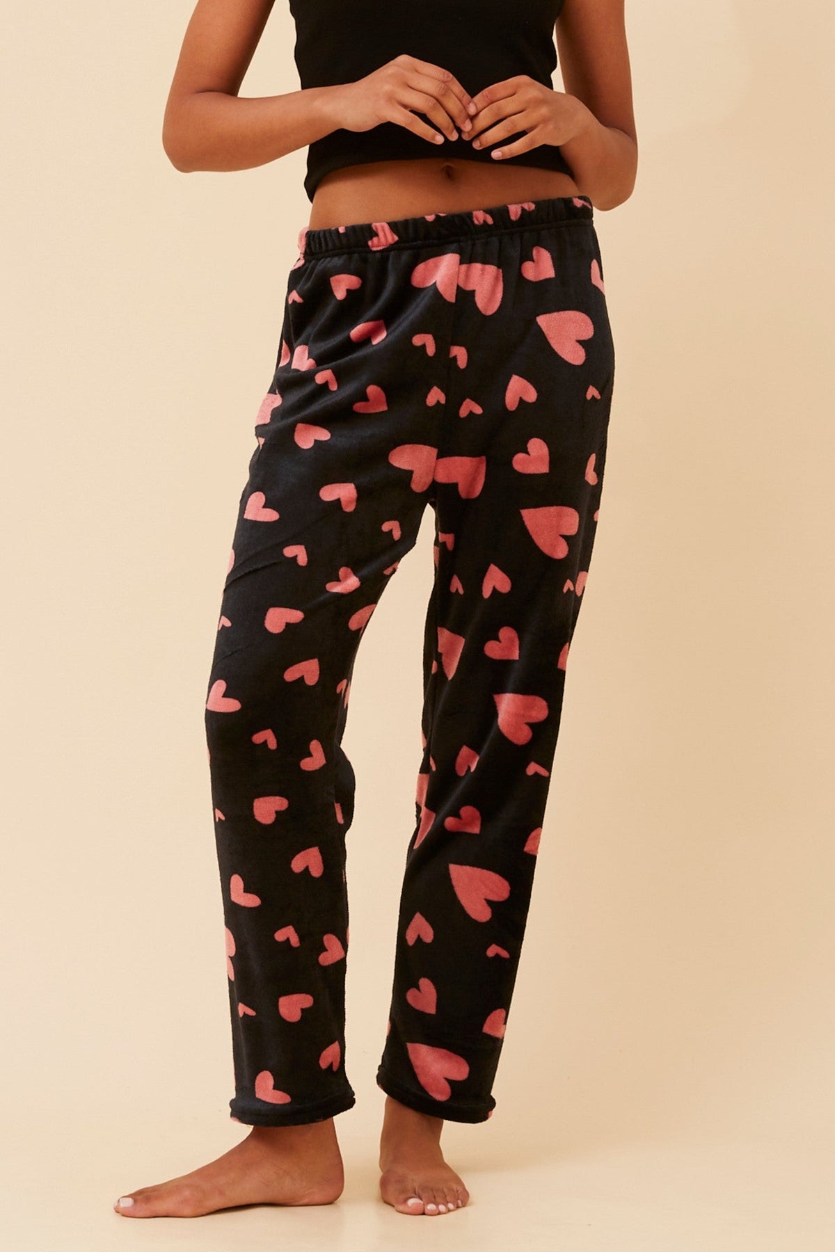 LEE HEART PRINT PYJAMA PANTS (Black)
