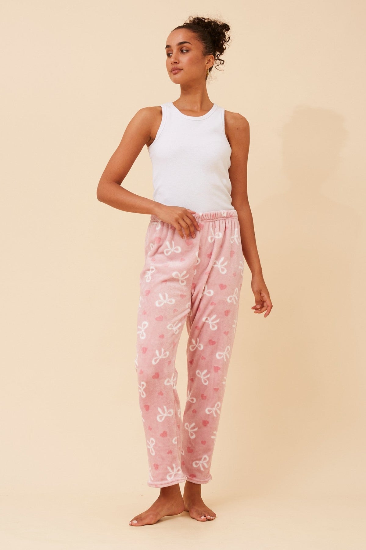 LEE BOW PRINT PYJAMA PANTS (Dusty Pink)