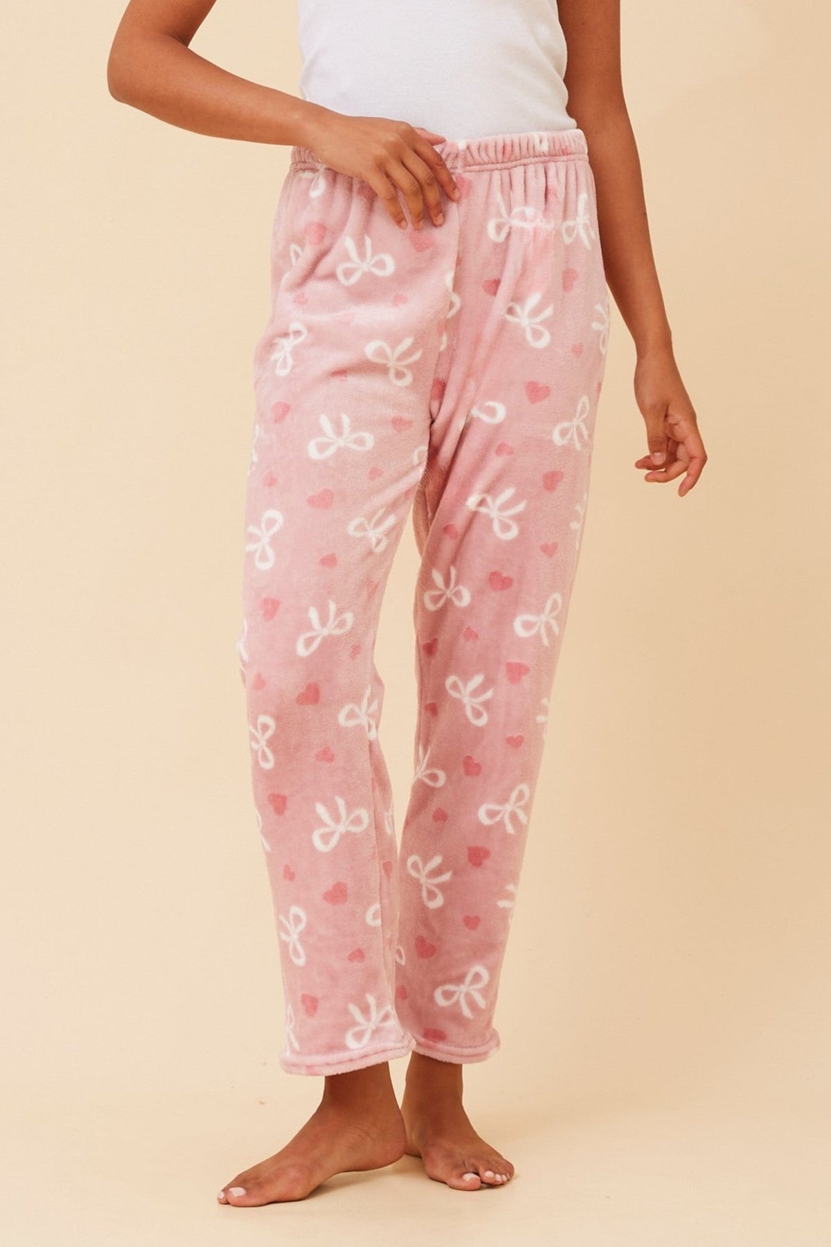 LEE BOW PRINT PYJAMA PANTS (Dusty Pink)