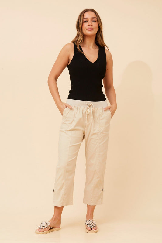 Caroline Morgan Australia YOLLIE SOLID CROP PANTS (Clay)