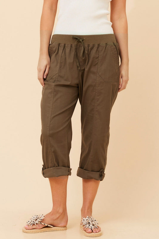 Caroline Morgan Australia YOLLIE SOLID CROP PANTS (Walnut)
