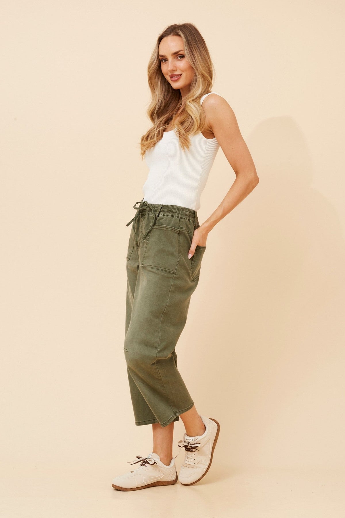 INFINITY LUMA SOLID DENIM PANTS (Khaki)