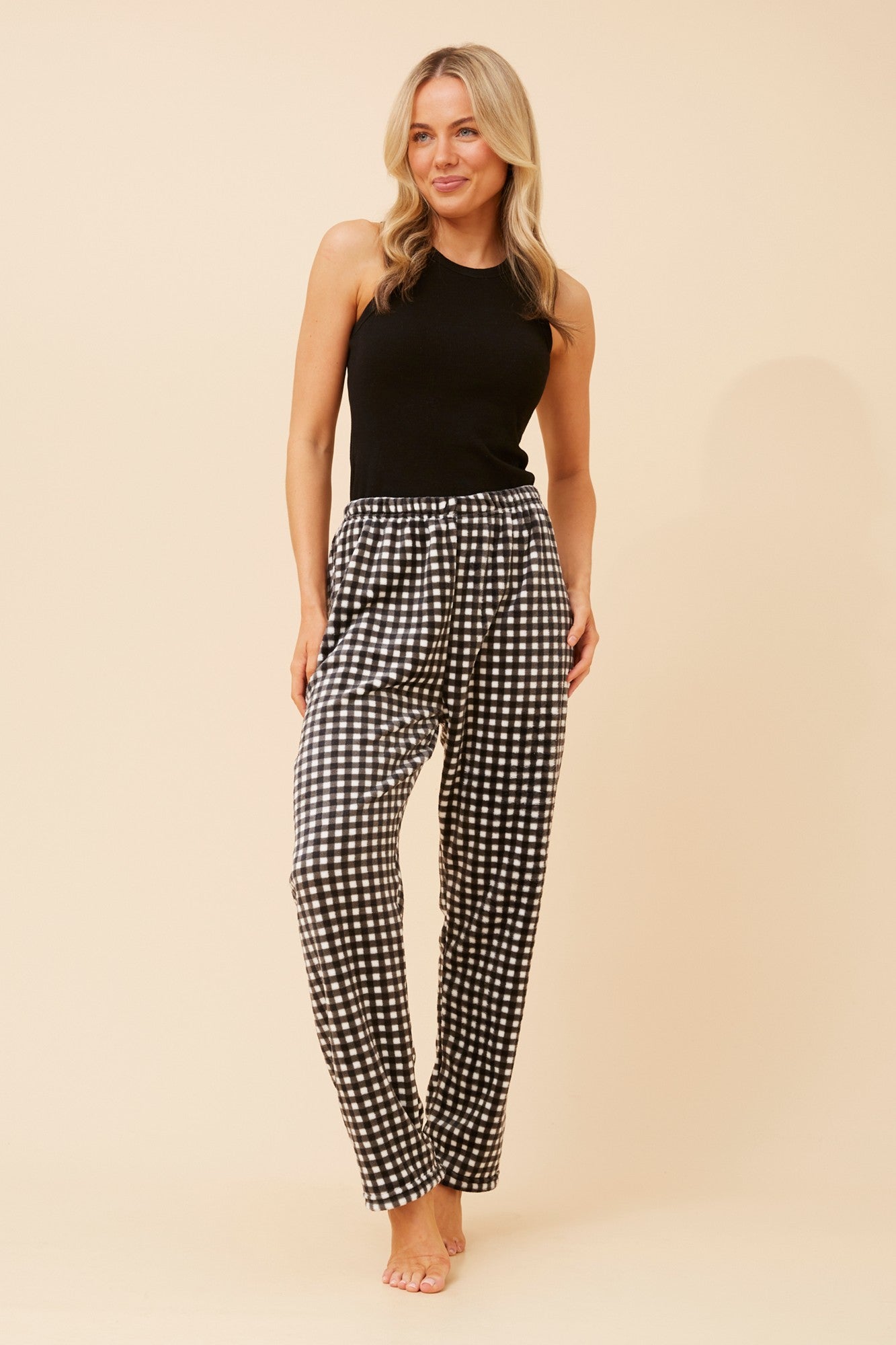 LEE CHECK PRINT PYJAMA PANTS (Multi Black)