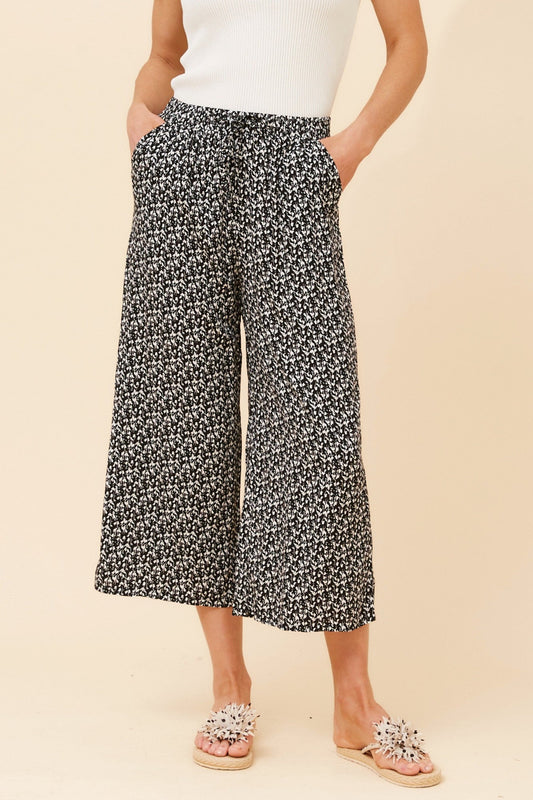 SUZE ABSTRACT PRINT CULOTTES (Black And White)