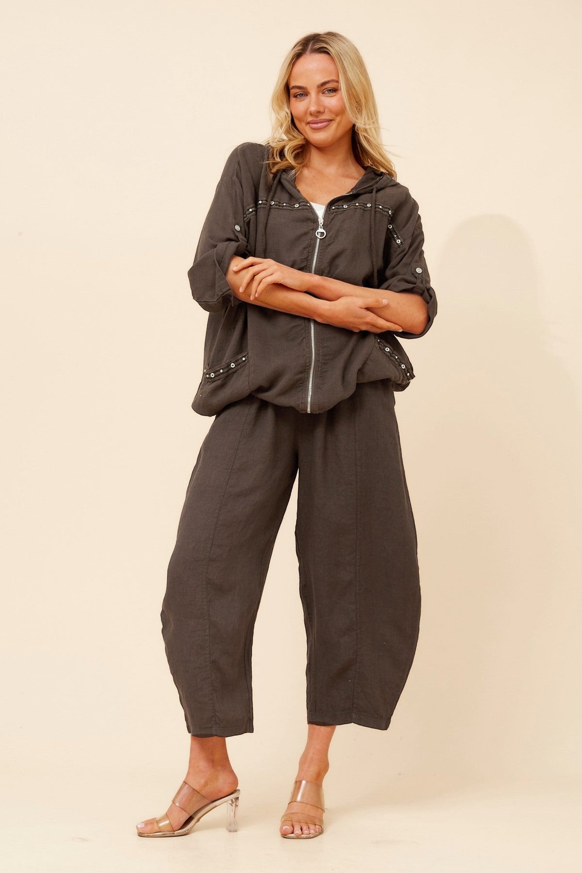 BOTTEGA MODA VITTORIA SOLID PANTS (Chocolate)