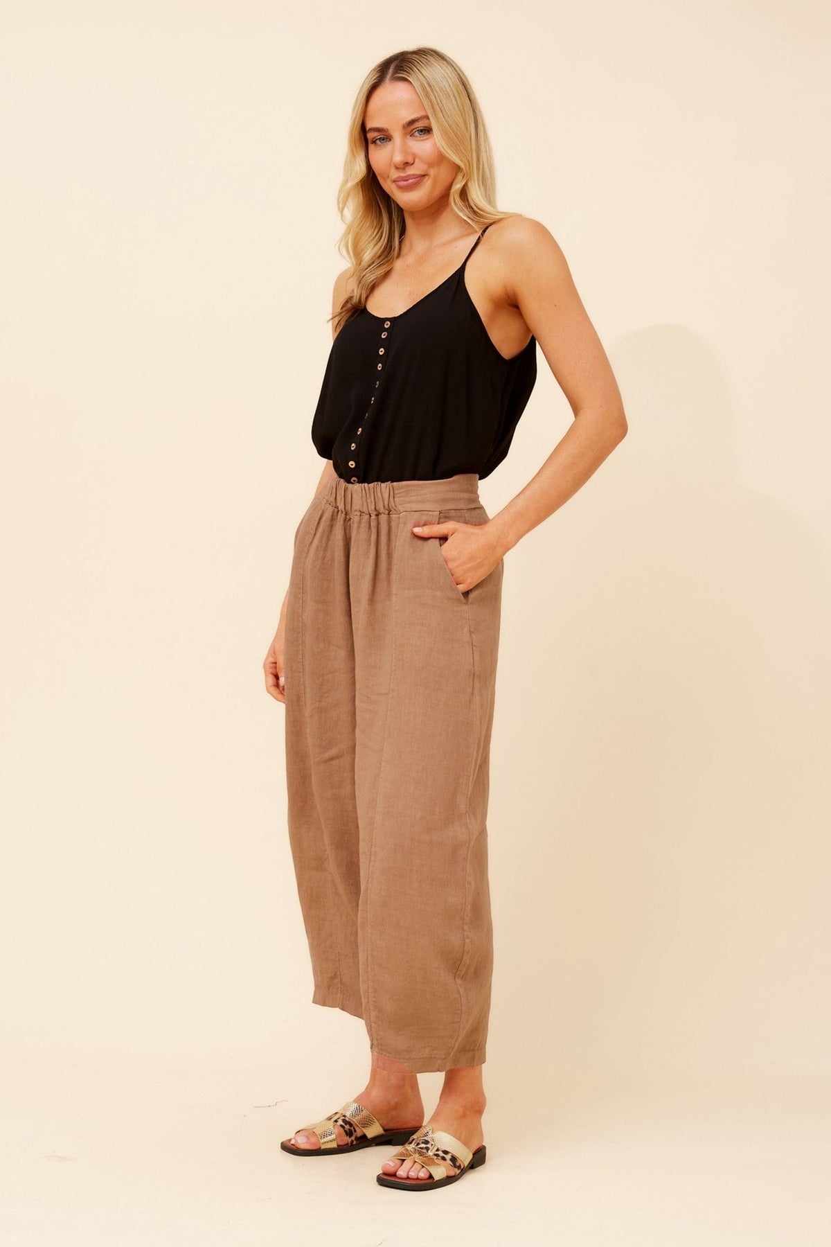 BOTTEGA MODA VITTORIA SOLID PANTS (Toffee)