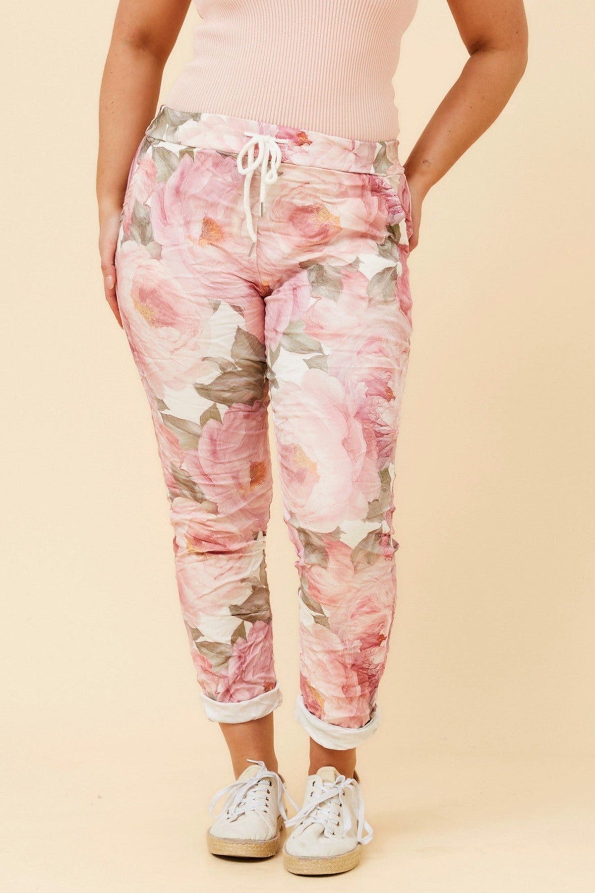 BOTTEGA MODA JANJA FLORAL JOGGER PANTS (Pink)