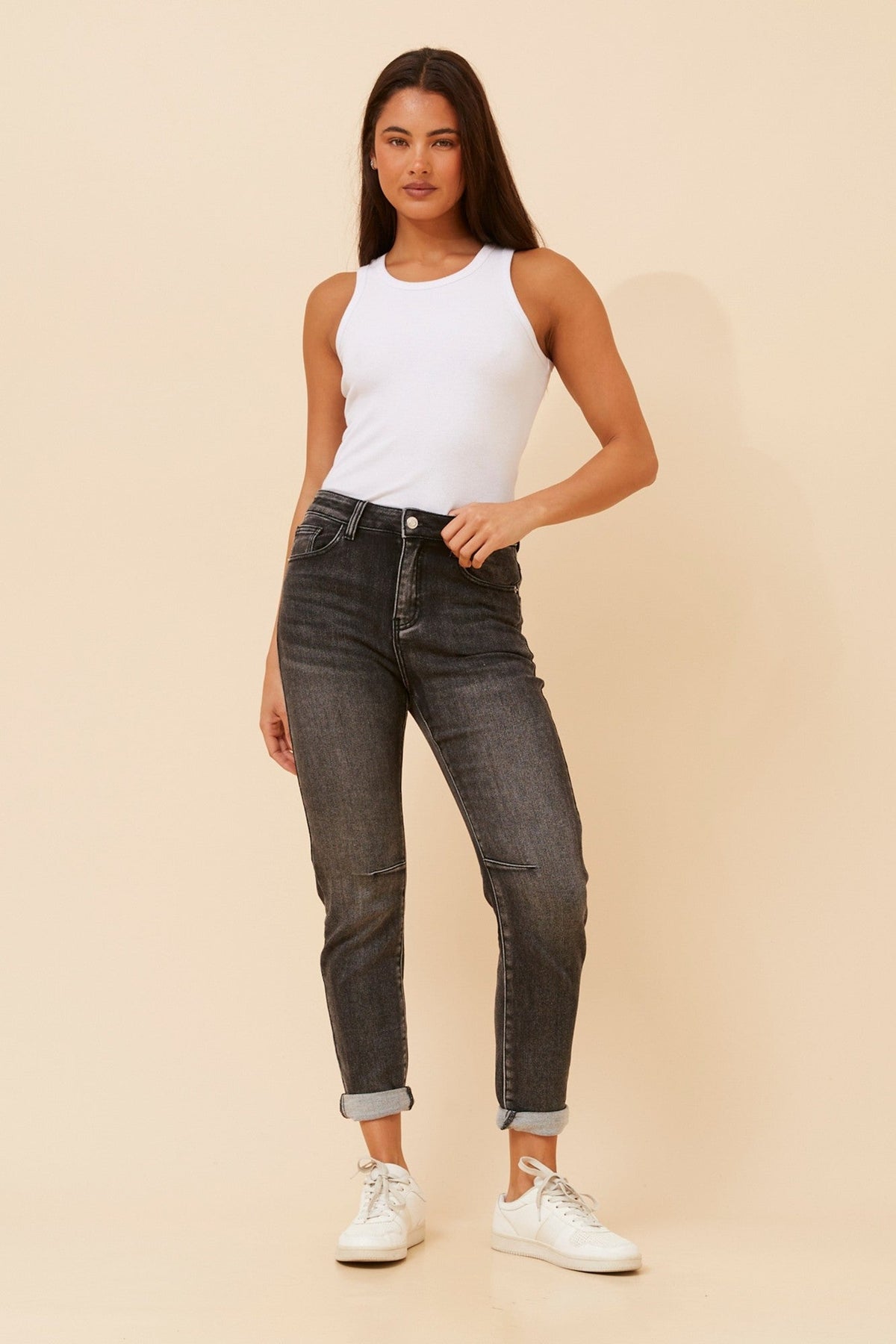 Image of Jeans. Product name - TISH DENIM PANTS in Black colour by brand - INFINITY DENIM