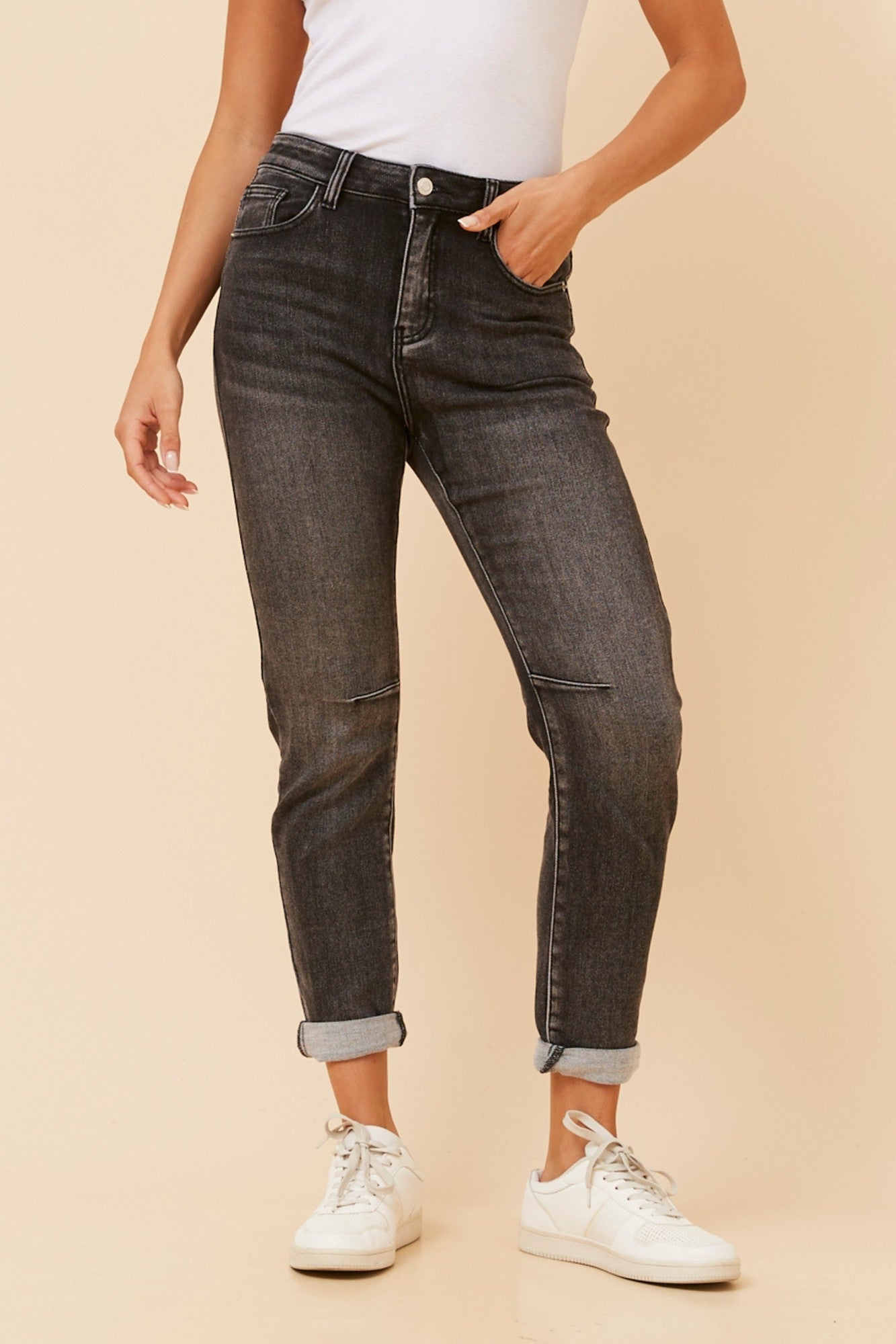 TISH DENIM PANTS (Black)
