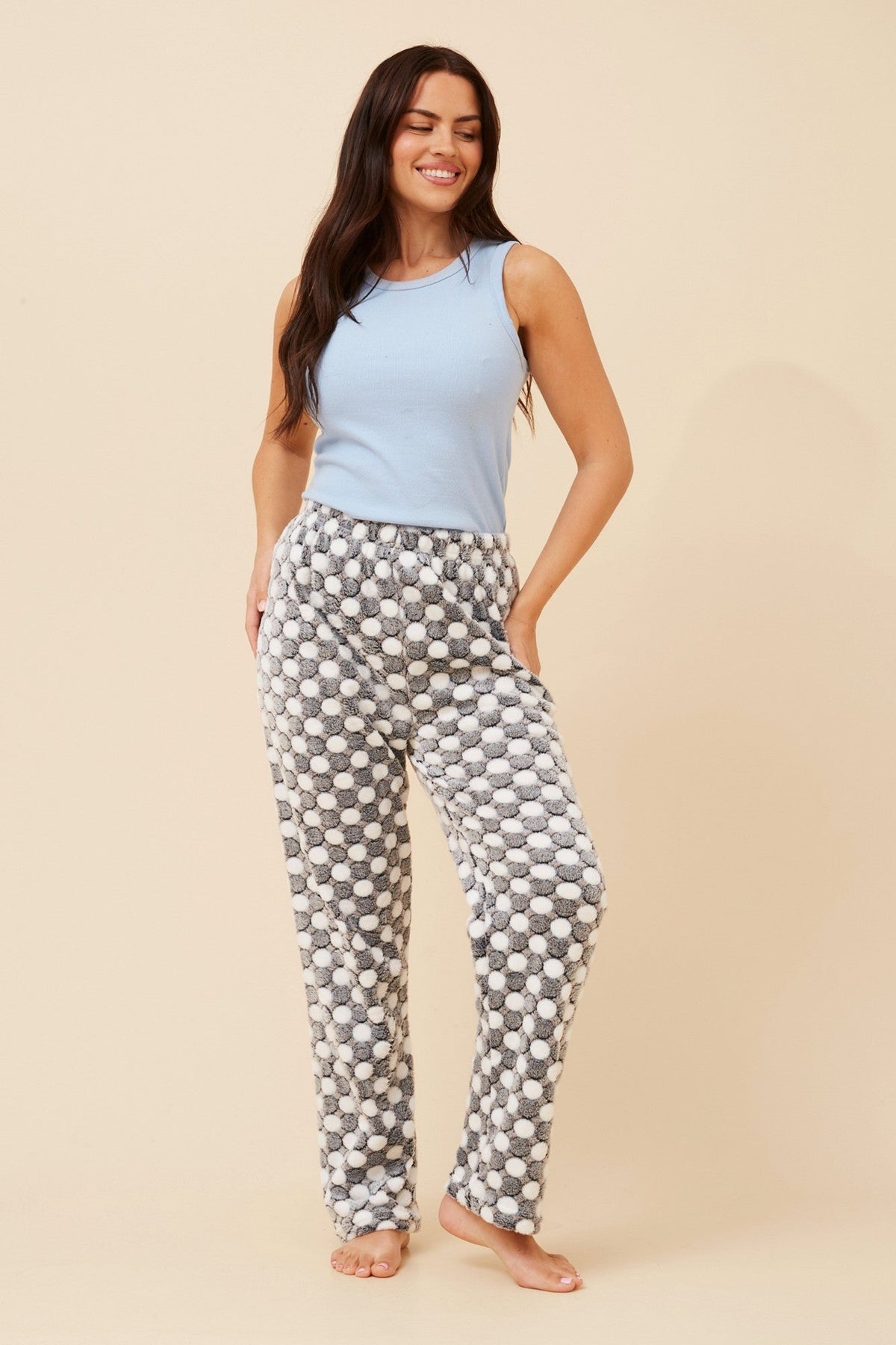 LEE POLKA DOT PRINT PYJAMA PANTS (Grey)