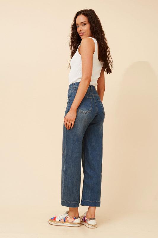 JAMES WIDE LEG DENIM PANTS (Dark Denim)