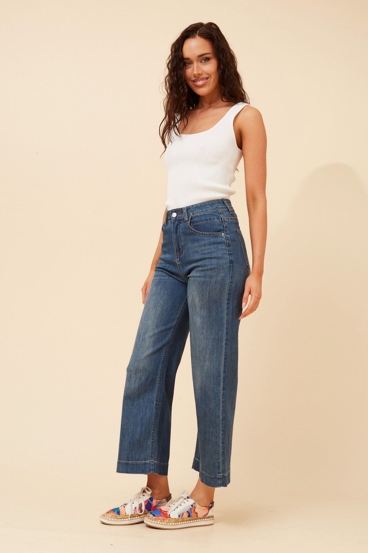 JAMES WIDE LEG DENIM PANTS (Dark Denim)