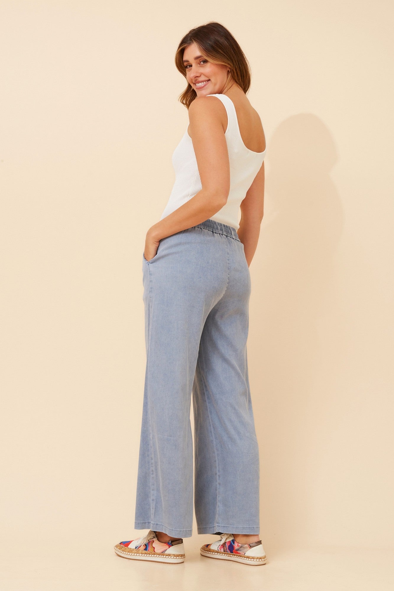HANNE WIDE LEG PANTS (Blue)