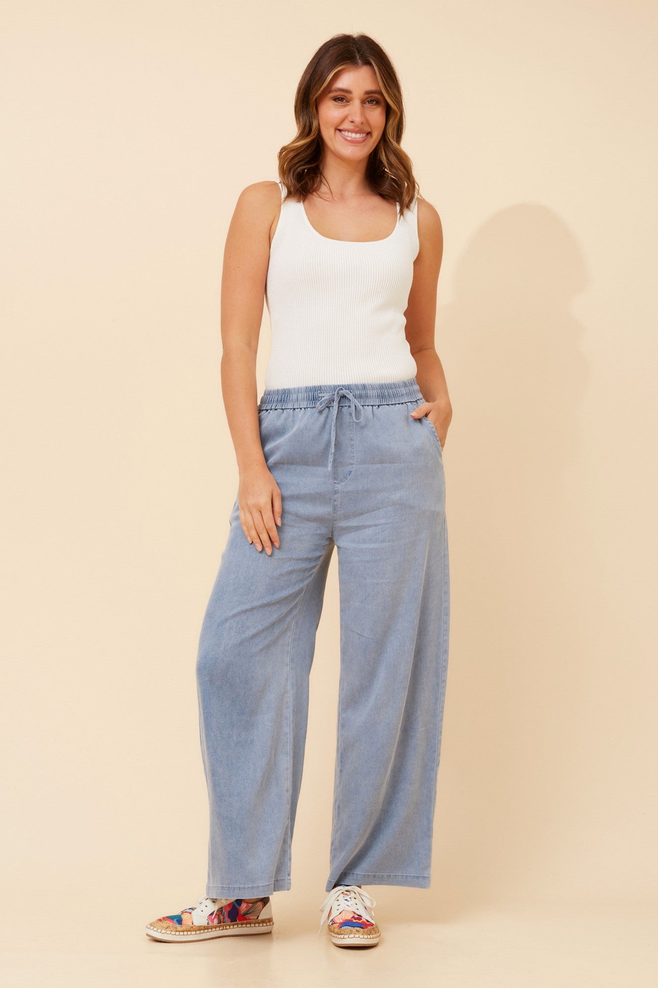 HANNE WIDE LEG PANTS (Blue)