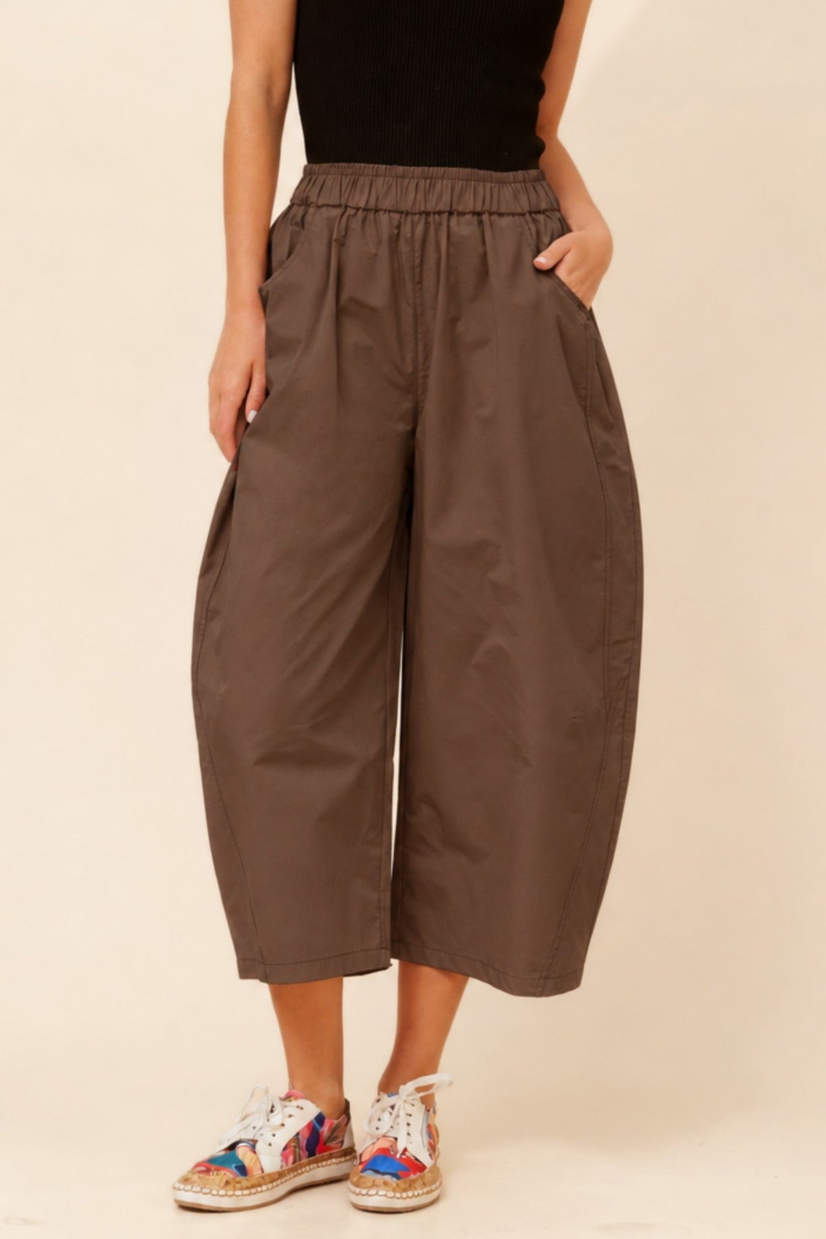 Caroline Morgan Australia OLIVET SOLID BARREL PANTS (Chocolate)