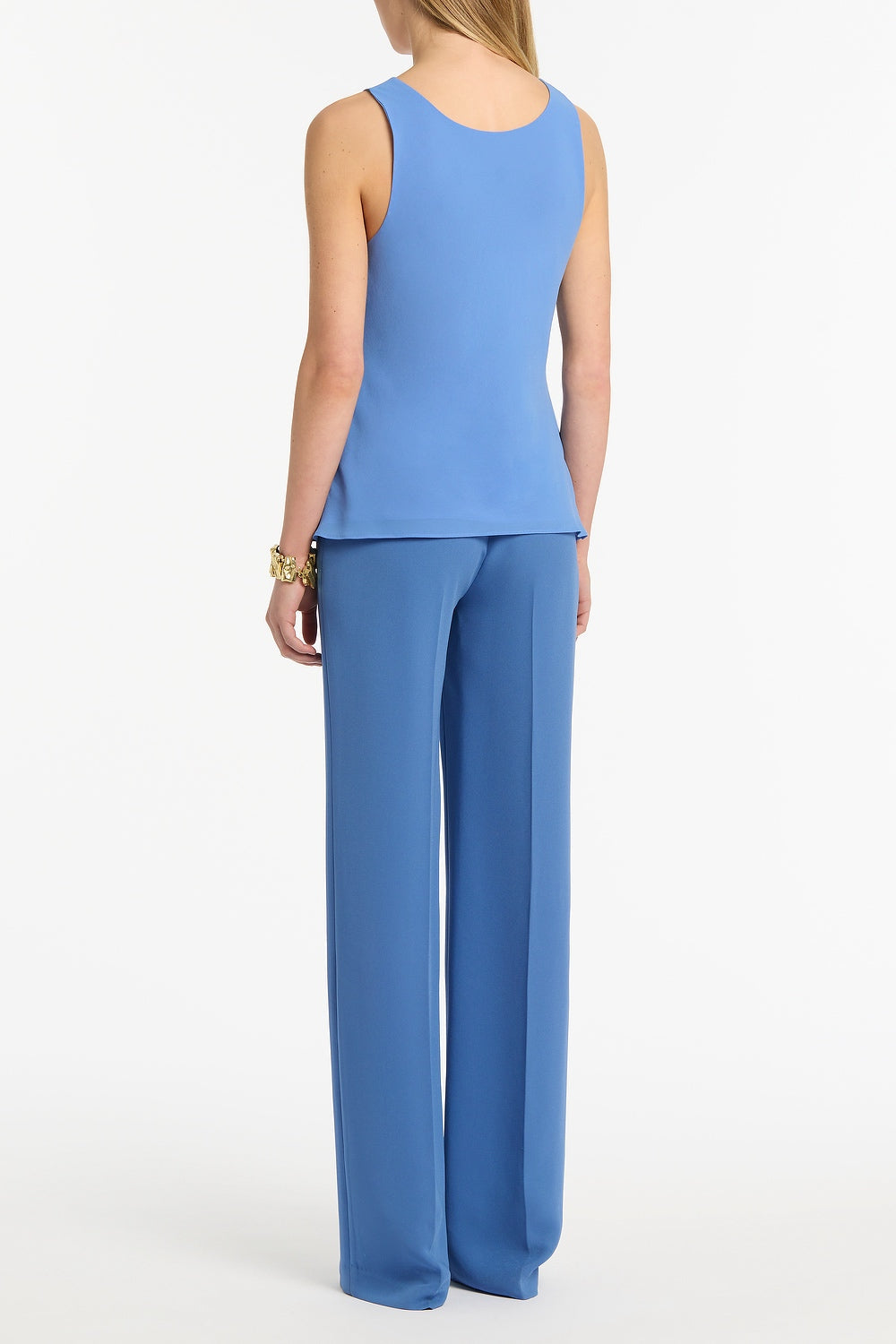 Carla Zampatti Pacific Georgette Scoop Neck Cami (Blue)