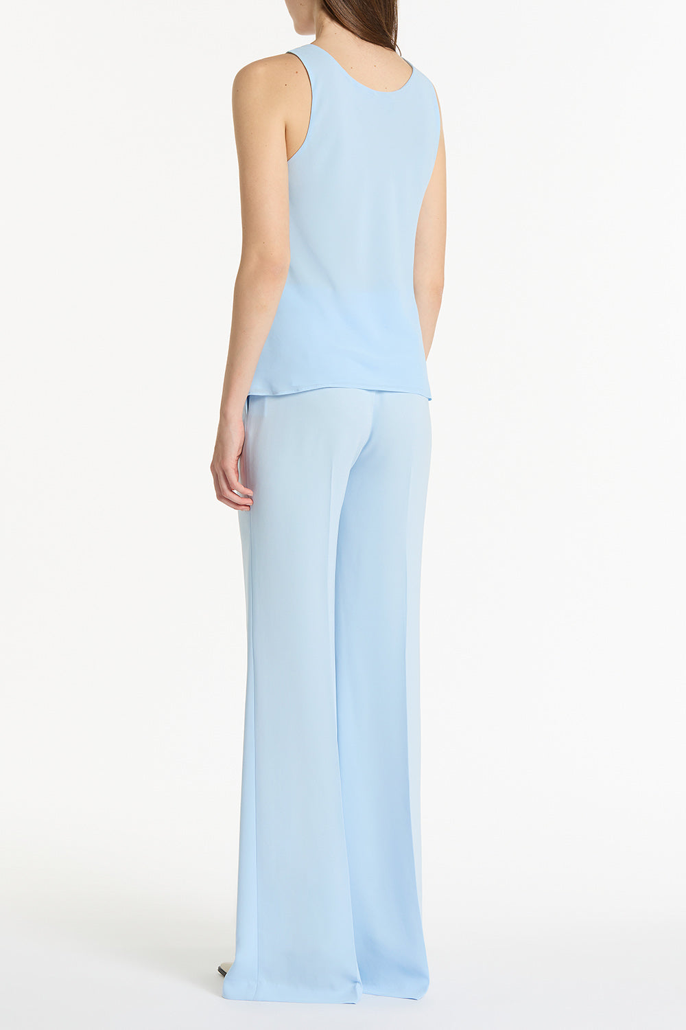 Carla Zampatti Pale Crepe Low Waist Pant (Blue)