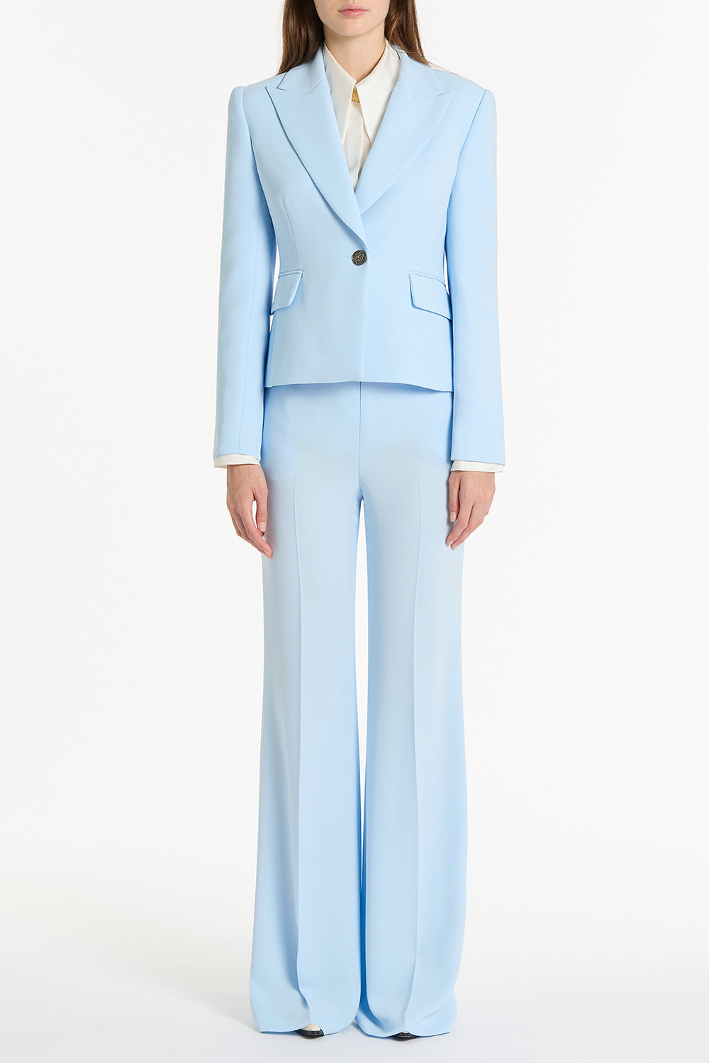 Carla Zampatti Pale Crepe Low Waist Pant (Blue)