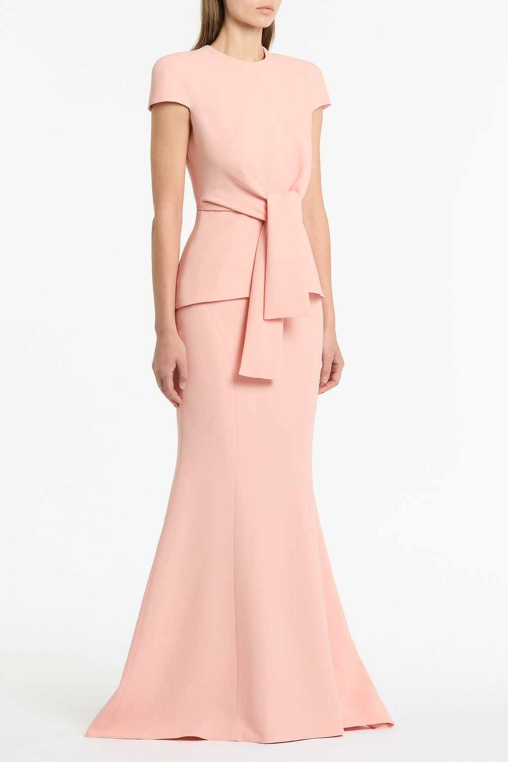 Carla Zampatti Pale Rose Crepe Cap Sleeve Tie Top (Pink)