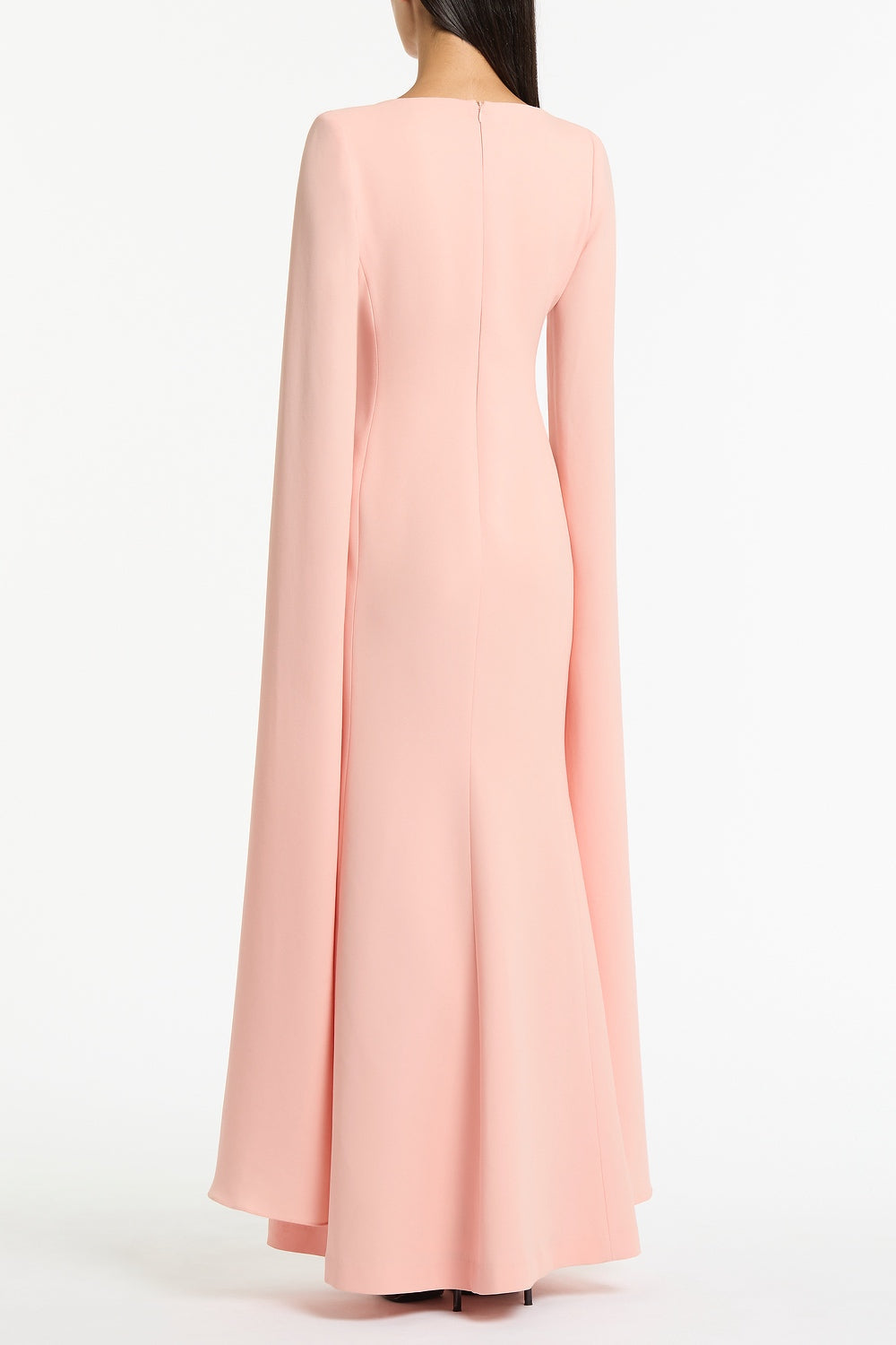 Carla Zampatti Pale Rose Crepe Celebration Sleeve Gown (Pink)