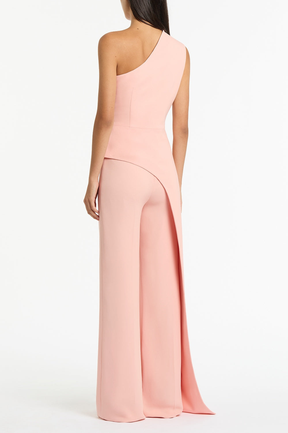 Carla Zampatti Pale Rose Crepe One Shoulder Longline Top (Pink)