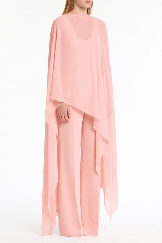 Carla Zampatti Pale Rose Georgette Cascata Wrap (Pink)