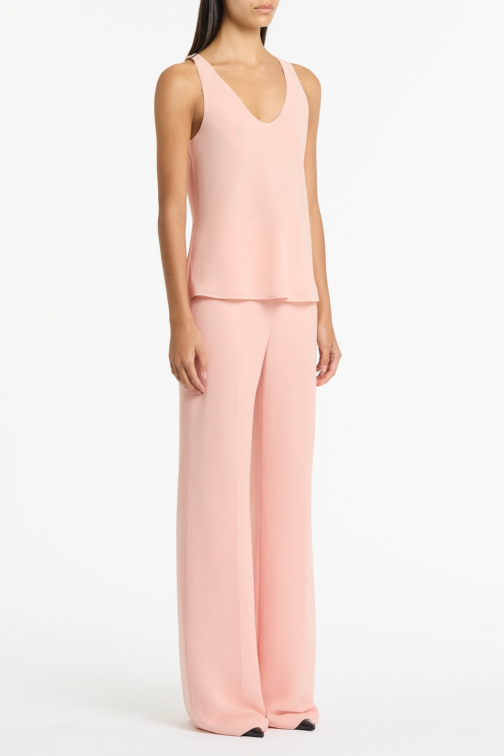 Carla Zampatti Pale Rose Georgette Scoop Cami (Pink)