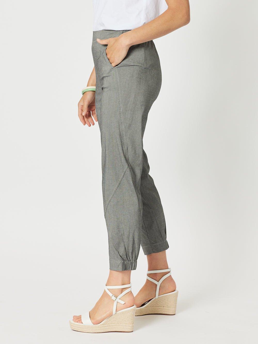 Clarity Parachute Stitch Detail Pant (Grey Marle)
