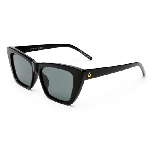 Image of Sunglasses. Product name - Solstice in Black colour by brand - Sass Clothing