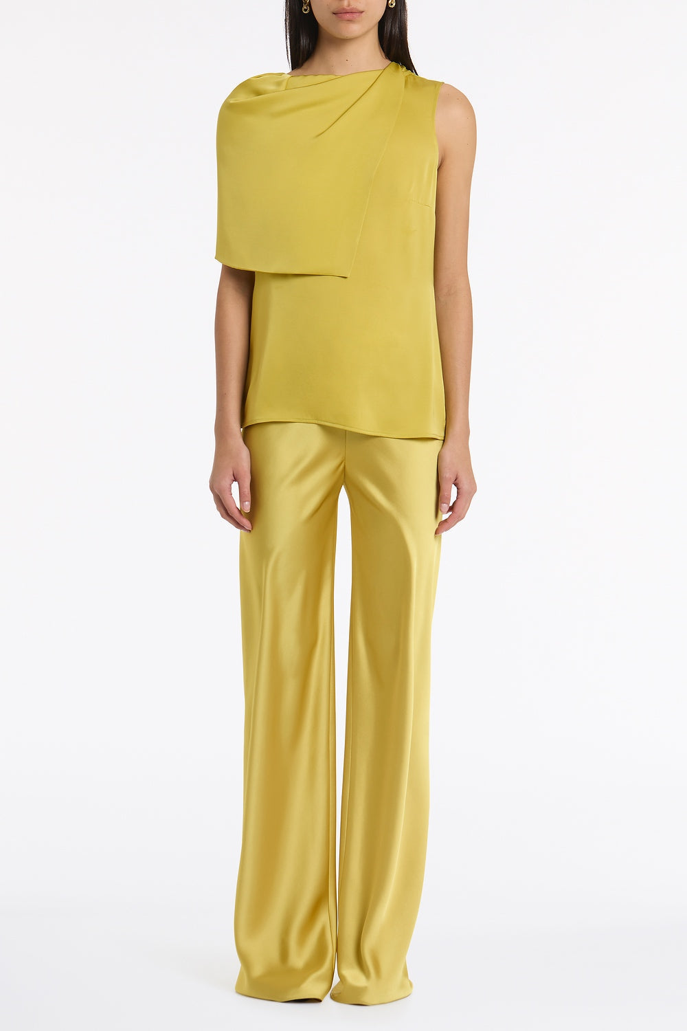 Carla Zampatti Pear Lustre Satin Bias Pant (Green)