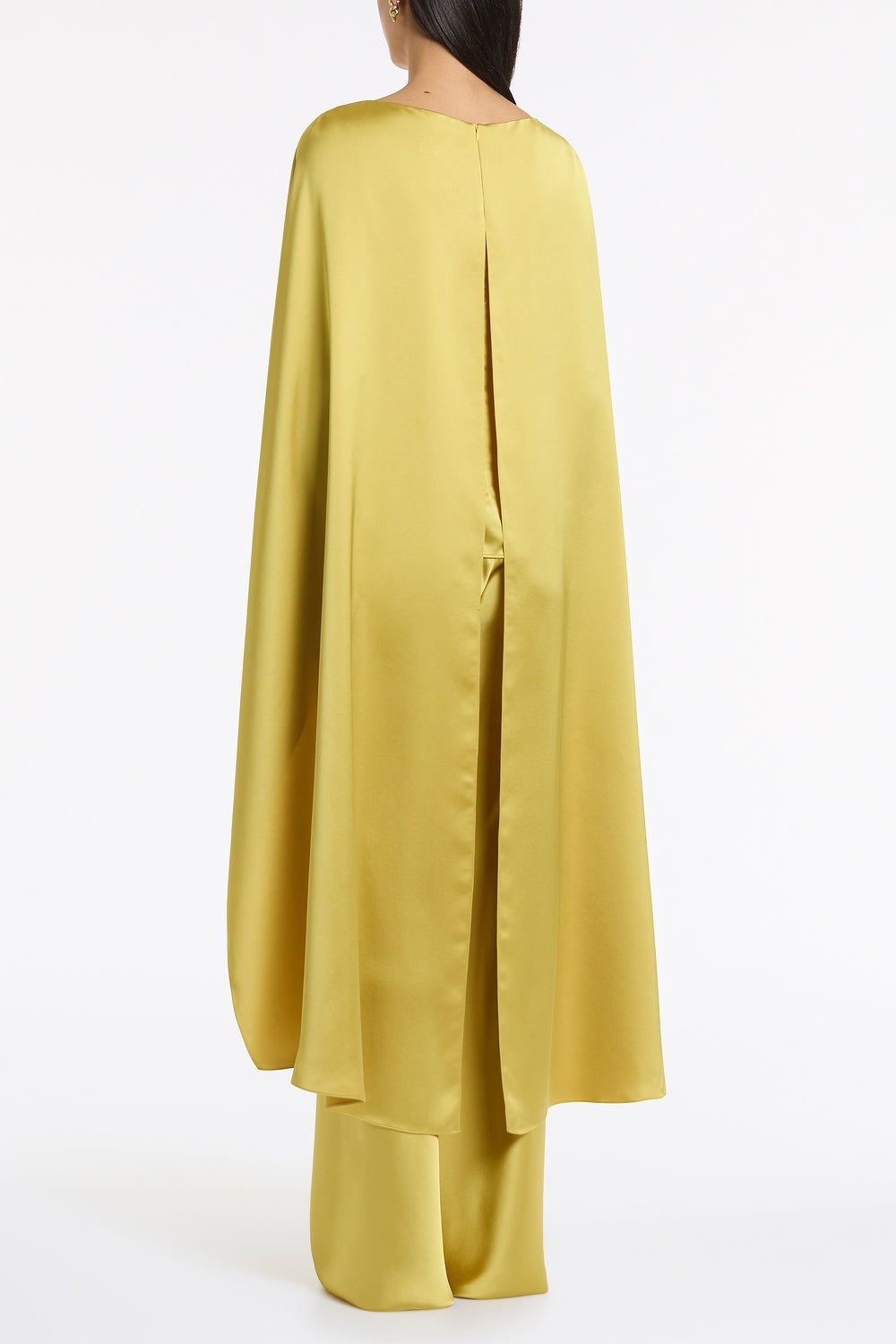 Carla Zampatti Pear Lustre Satin Long Cape Top (Green)