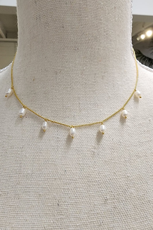 Image of Jewelry. Productname: Jewel Citizen | Pearl Drop Choker Gold in Gold colour by brand - Jewellery