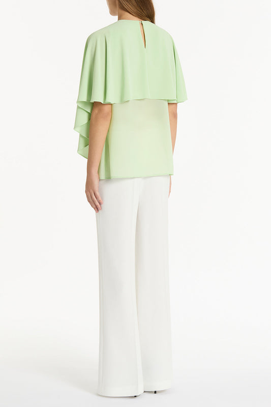 Carla Zampatti Peridot Georgette Cascata Top (Green)