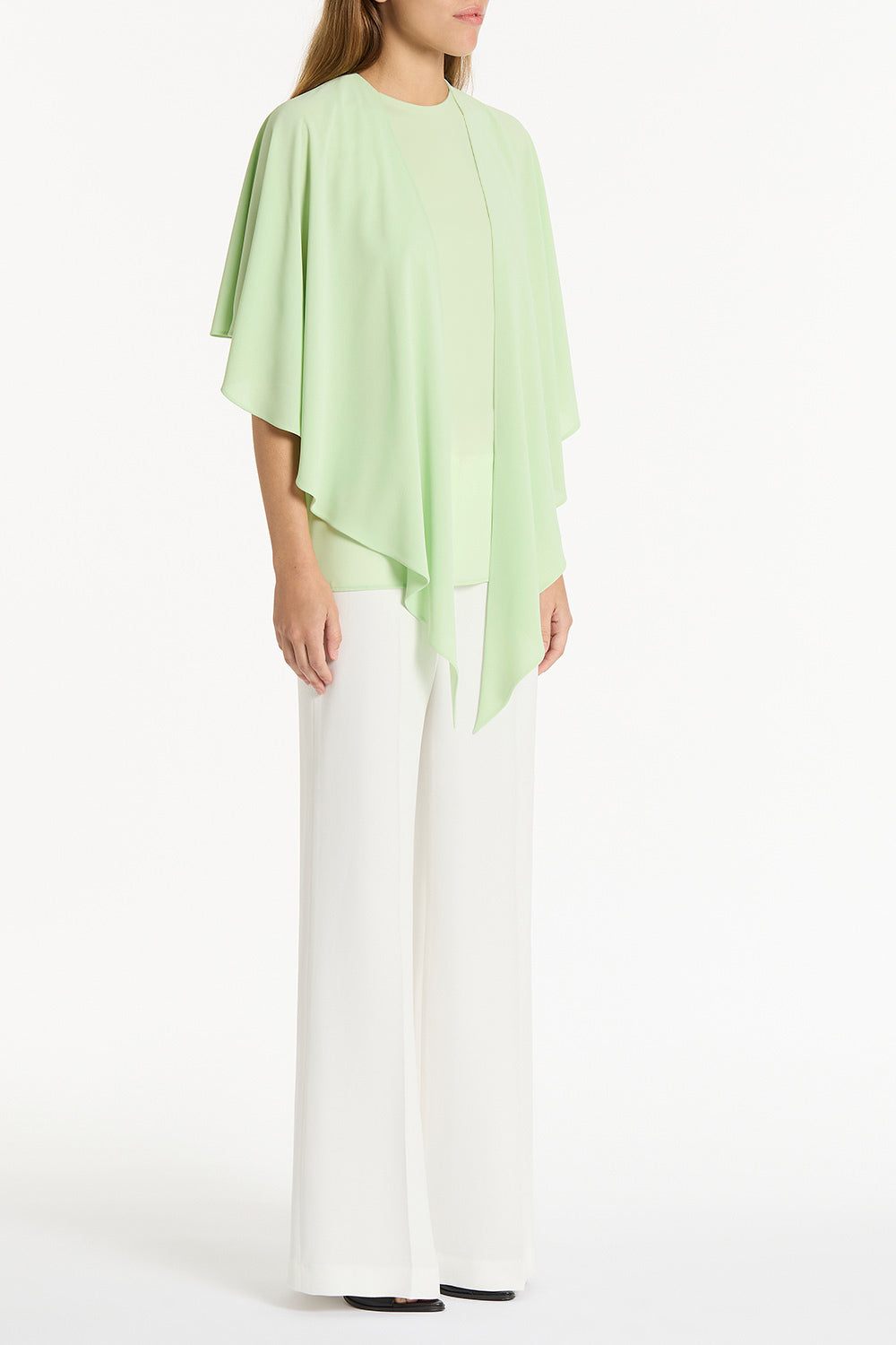 Carla Zampatti Peridot Georgette Cascata Top (Green)