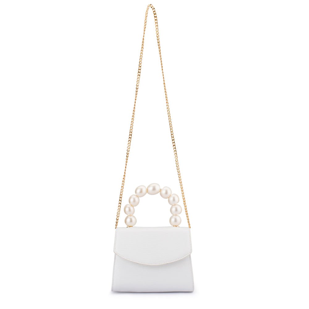 Olga Berg PETA Pearl Handle Bag (White)